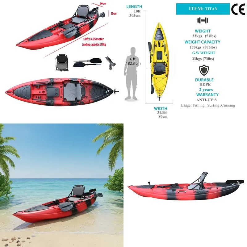 Fishing Kayak Sit In - Kajak wędkarski jednoosobowy 3m (10 stóp)